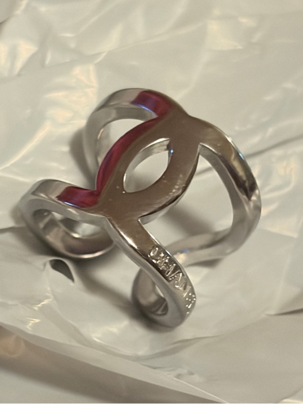 🔗 (SIZE 6.5) CC open metal cuff RING 💅 - Picture 12 of 16